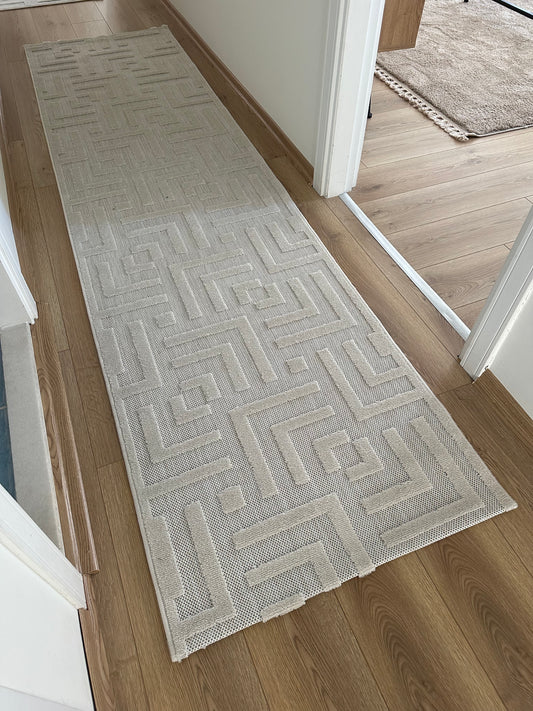 Carpetde Fabel serisi Antialerjik Tozumaz Kabartma Halı - Modern Kırık Beyaz